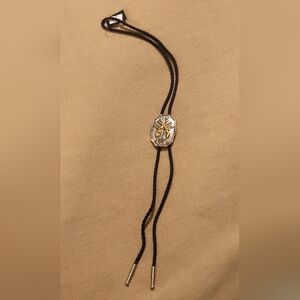 NWT! Black Bolo Tie with Silver and Gold Guns Accent